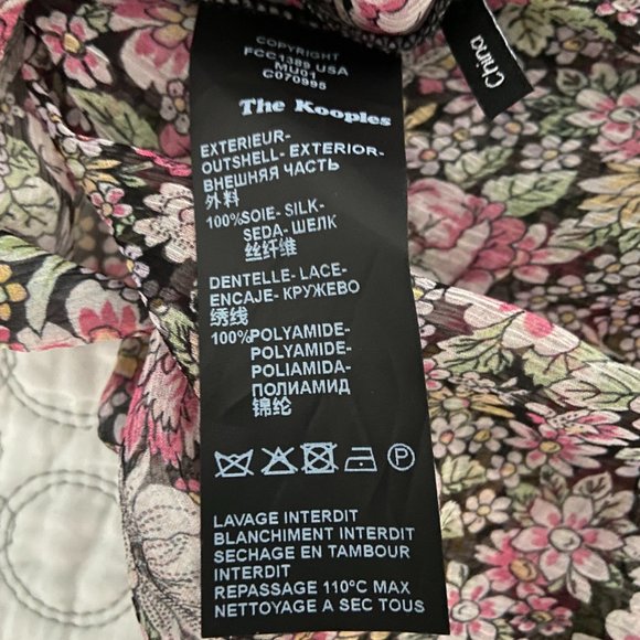 KOOPLES *gorgeous* Sheer Floral Blouse Silk Chiffon Lace Trim - Picture 10 of 14